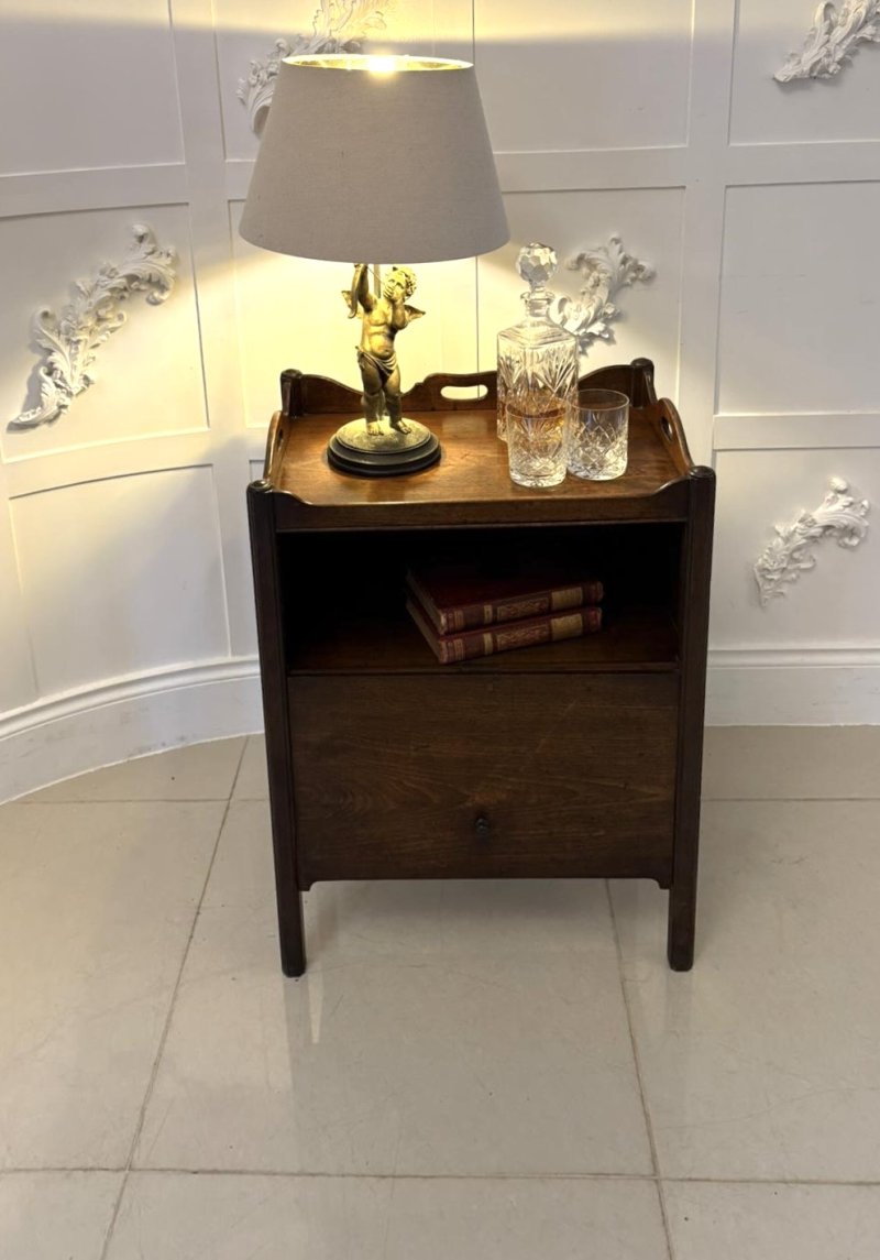 Unusual Antique 18th Century George III Quality Mahogany Bedside Cabinet - Image 2